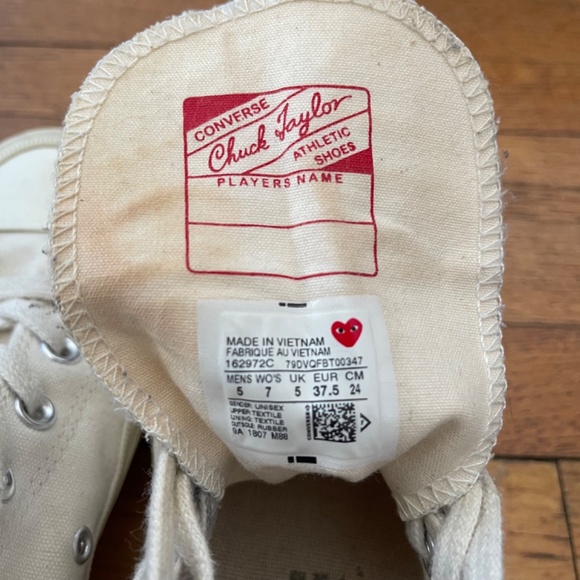 CONVERSE X PLAY Comme des Garçons Chuck 70 Multi Heart Sneakers Women's Sz 7 - Picture 7 of 9